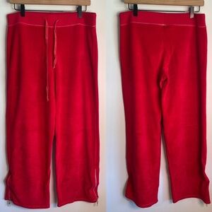 Natori Josie red velour lounge pants size medium